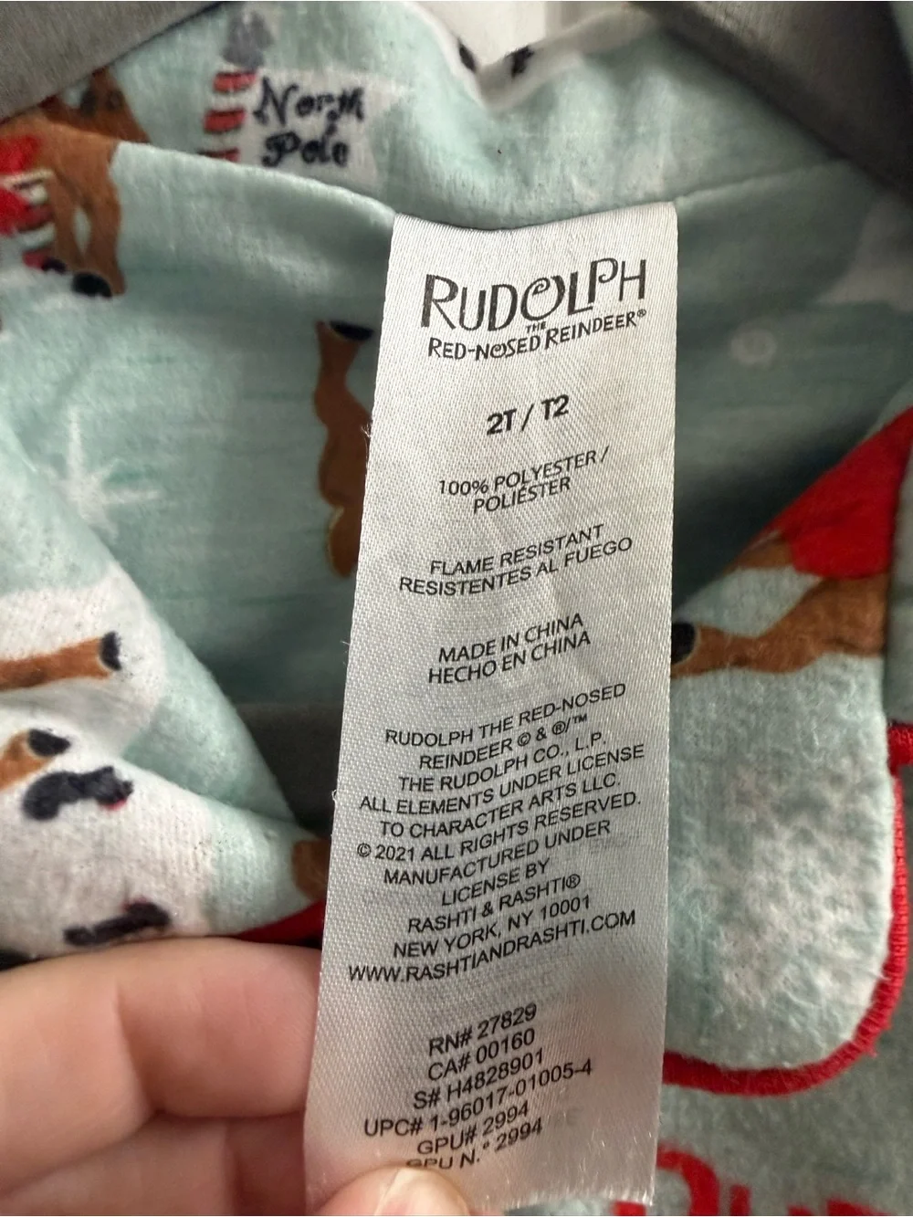 Rudolph Light Green Kids’ Pajama Set
